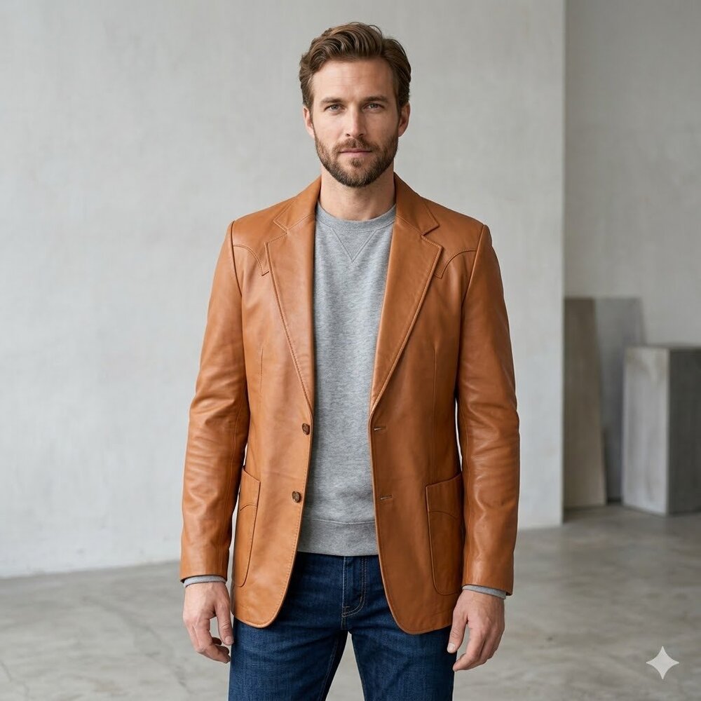 Vintage Overland Sheepskin Made in USA Taos New Mexico leather jacket Size L 40